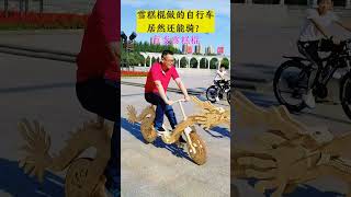 两万两千根雪糕棍做的自行车竟然还能骑行 雪糕棍自行车 A bicycle made of 22000 ice cream sticks can actually be ridden [upl. by Osnerol]