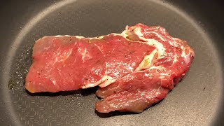 TEFLON TAVADA IZGARA TADINDA DANA ANTRİKOT NASIL PİŞİRİLİR STEAK BİFTEK TARİFİ KOLAY [upl. by Assirhc]