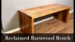 Reclaimed Barnwood Bench Using Through Dowel Joinery [upl. by Michon]