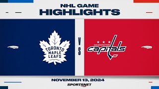 NHL Highlights  Maple Leafs vs Capitals  November 13 2024 [upl. by Naelcm]