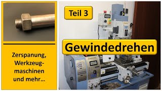 Gewindedrehen mit Bernardo Drehmaschine Profi 550LZ [upl. by Leiso]