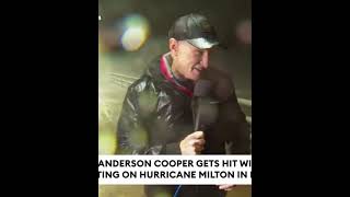 CNNS ANDERSON COOPER LIVE REPORTING GOT HIT BY DEBRIS DURING HURRICANE MILTON viralshorts florida [upl. by Patrick635]