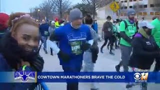 Cowtown Marathoners Brave The Cold To Run Annual Race [upl. by Senoj306]