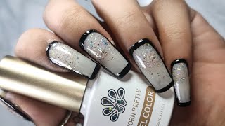 starry outline nails🎀👛 [upl. by Natsuj]