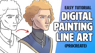 Digital Painting Line Art Beginners Tutorial for Procreate [upl. by Barret]