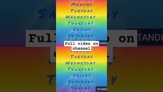 Days of the week song  Sunday Monday Tuesday Wednesday shorts daysoftheweek kidslearning [upl. by Emmuela656]