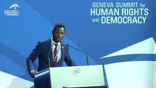 Bobi Wine on Uganda at the 2022 Geneva Summit for Human Rights and Democracy [upl. by Cozmo109]