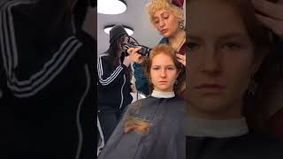 Best Haircuts ✂  beautiful red hair girl buzzcut [upl. by Skipp]