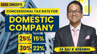 18 Concessional Income Tax Rate of Company 115BAA amp 115BAB AY 202425 [upl. by Rosenquist]