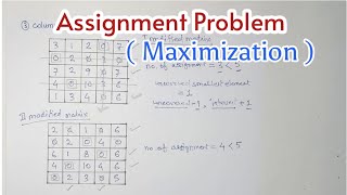 Maximization Assignment Problem in Hindi Lecture34 [upl. by Bevers]