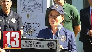 Gov Hochul State Police update search for missing 9yearold  1012023 [upl. by Anilatsyrc118]