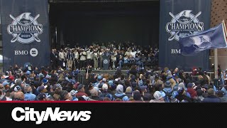 Argos fans take over downtown Toronto [upl. by Derwon]