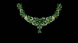 Chrome Diopside amp White Zircon Cluster Necklace in 18K Yellow Gold over Sterling Silver 2550ctw [upl. by Dunlavy]