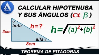 CALCULAR LA HIPOTENUSA Y SUS ÁNGULOS alfa y beta [upl. by Nawj]