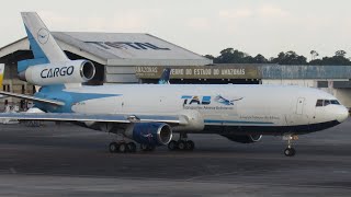 Raríssimo McDonnell Douglas DC1030F da Tab Cargo em ManausSBEG [upl. by Olracnaig]