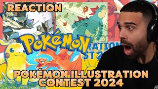 DARIO MOCCIA REAGISCE alle CARTE VINCITRICI del POKÉMON ILLUSTRATION CONTEST 2024 [upl. by Goto]