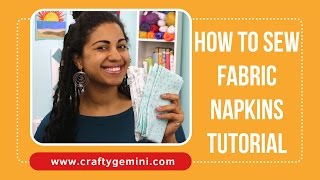 How to Sew Fabric Napkins Perfectly mitered corners [upl. by Annayat28]