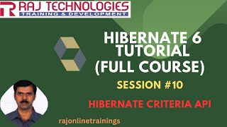 Hibernate 6 Tutorial Full Course  Session  10 Criteria API in Hibernate 6  rajonlinetrainings [upl. by Llerreg]