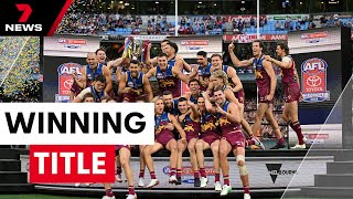 Brisbane Lions win AFL Grand Final  7NEWS [upl. by Nilknarf]