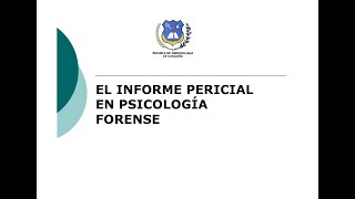 El informe pericial en Psicología Forense [upl. by Paluas860]