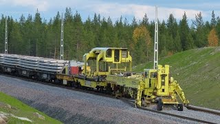 Worlds largest track layer in 2011  Plasser amp Theurer SVM1000 Infranord at Haparandabanan Sweden [upl. by Ymerej87]