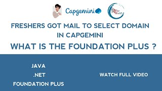 What is foundation plus course capgemini  capgemini recent mail to freshers  Watch full video [upl. by Hafeenah231]