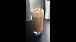 How to make starbucks iced caramel macchiato with cold foam at home shorts [upl. by Acitel551]