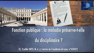 Fonction publique  la maladie préservetelle du disciplinaire [upl. by Nicolai]