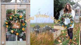 Chatty cosy Winter home vlog Winter walks and DIY dried orange wreath [upl. by Gnilrets743]