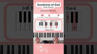 Goodness of God Part 1  Easy Piano Tutorial shorts worshiptutorials pianotutorial musicchords [upl. by Feinberg53]