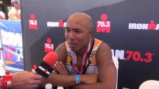 Hines Ward Post Race Interview 2013 IRONMAN 703 Kansas [upl. by Acire888]