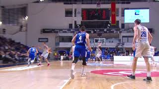 Sead Šehović beats the halftime buzzer with the long three Budućnost VOLI  Zadar 432019 [upl. by Yelhsa]