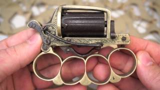 Apache Knuckle Duster Pepperbox Antique French Revolver Overview Texas Gun Blog [upl. by Obeng]