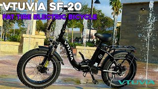 VTUVIA SF20 Foldable StepThru Fat Tire Electric Bicycle [upl. by Notlrahc422]