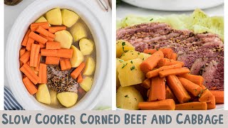 🥬🥔Slow Cooker Corned Beef and Cabbage 🍀St Patricks Day Recipe [upl. by Rattray50]