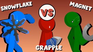 Supreme Duelist Stickman Animation Snowflake vs Magnet vs Grapple [upl. by Ahsratal]