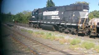 WATCHING A NORFOLK SOUTHERN TRAIN FROM THE NEW JERSEY TRANSIT RIVERLINE [upl. by Wilterdink344]