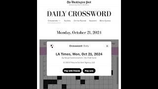 The Washington Post  LA Times Crossword 21102024 [upl. by Orpha24]