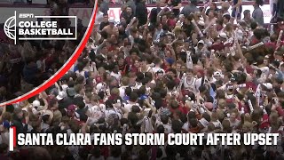 Santa Clara fans STORM THE COURT AFTER UPSETTING NO 23 GONZAGA  ESPN College Basketball [upl. by Hintze]