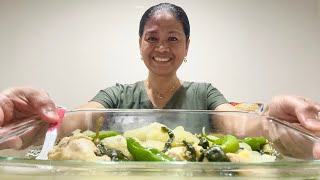 CHICKEN TINOLA  VEGETABLE PAPAYA  FILIPINO MUKBANG [upl. by Tserof]