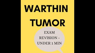 WARTHINS TUMOR I EXAM QUICK REVISION IN 1 MINUTE I SALIVARY GLAND TUMORS I DENTAL I MEDICAL shorts [upl. by Rengaw]