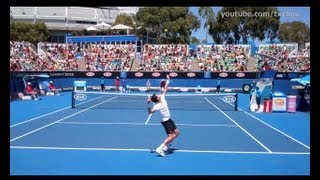 Milos Raonic  Serve in Slow Motion [upl. by Derwon]