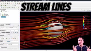 ParaView Postprocessing 12 Fluid flow stream lines [upl. by Dymoke]