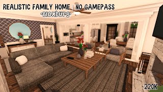 Realistic Family Home  Bloxburg  Speed build [upl. by Zinck]