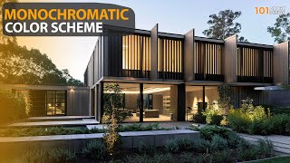 Monochromatic Scheme on Modern Minimalist House Architecture Design [upl. by Georgy614]