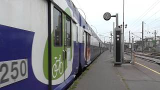 BB27300 et VB2N livrée Transilien  Départ de Mantes La Jolie sur la ligne J du Transilien [upl. by Hatti]