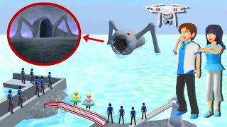 penampakan sea eater di pantai yuta mio cek drone ternyata ada  SAKURA SCHOOL SIMULATOR [upl. by Sofko611]