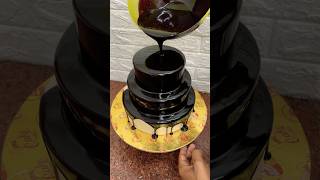 ￼ 3 tier chocolate cake decorating ideas youtubeshorts shorts chocolatecake cakedesigns [upl. by Annalee491]