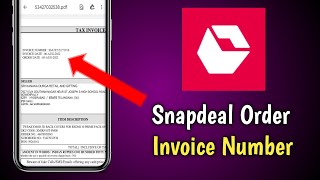 Snapdeal Invoice Number Kaise Pata Kare  Snapdeal Order Invoice Number [upl. by Harak788]