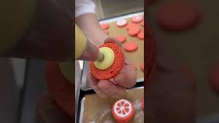 Orange Macarons biscuits 😍🍊😘 shortvideo viralshorts youtubeshorts [upl. by Ehsrop]